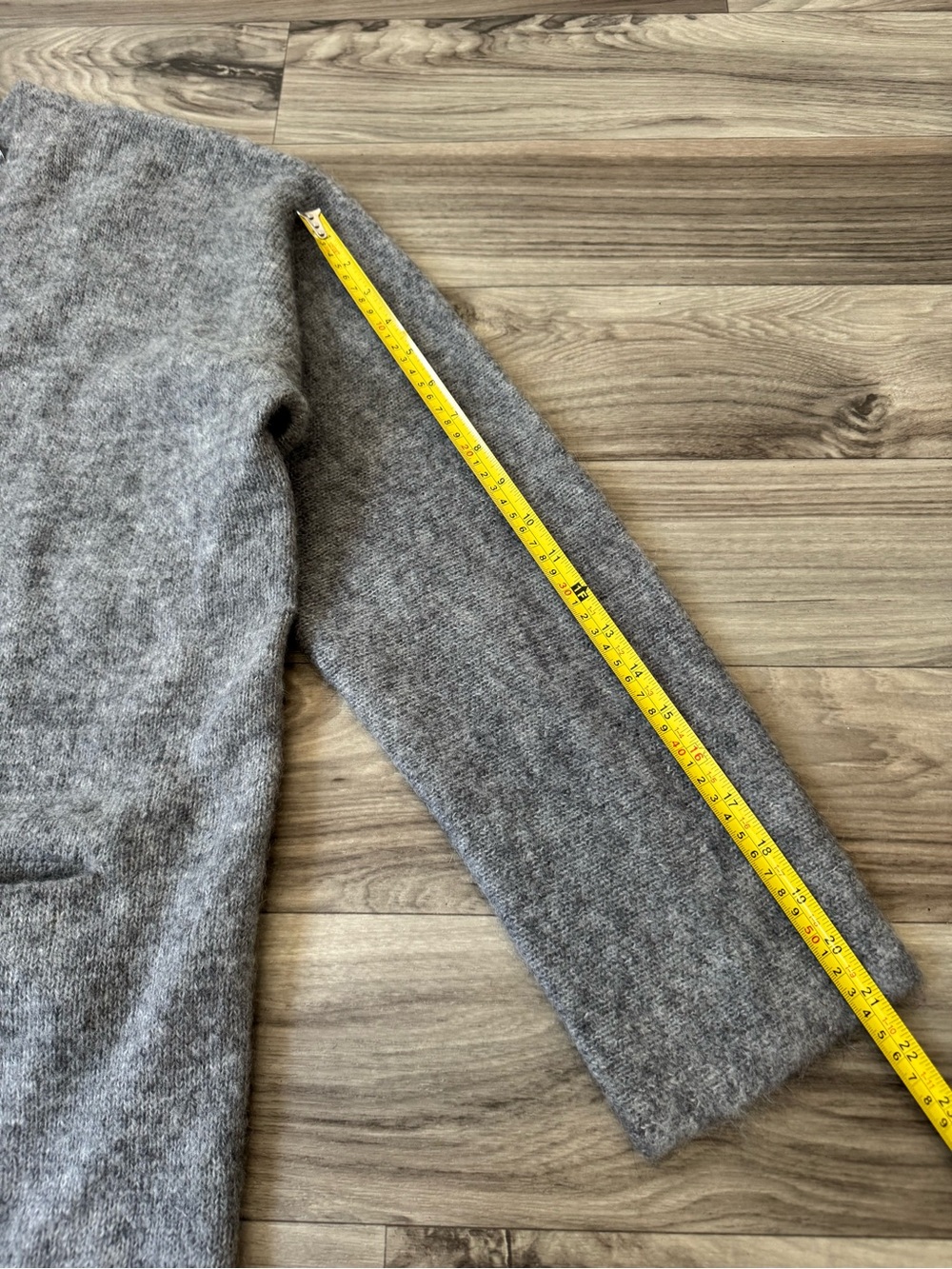 AllSaints Zoe Cardigan Relaxed Fit Wool Blend in Grey Marl Size Medium - Picture 7 of 11